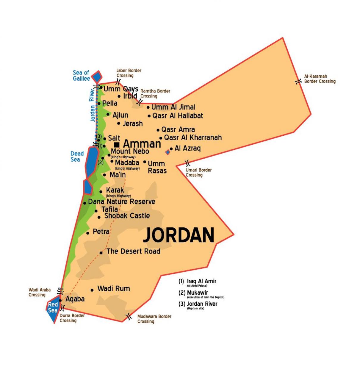 Jordan cidades mapa