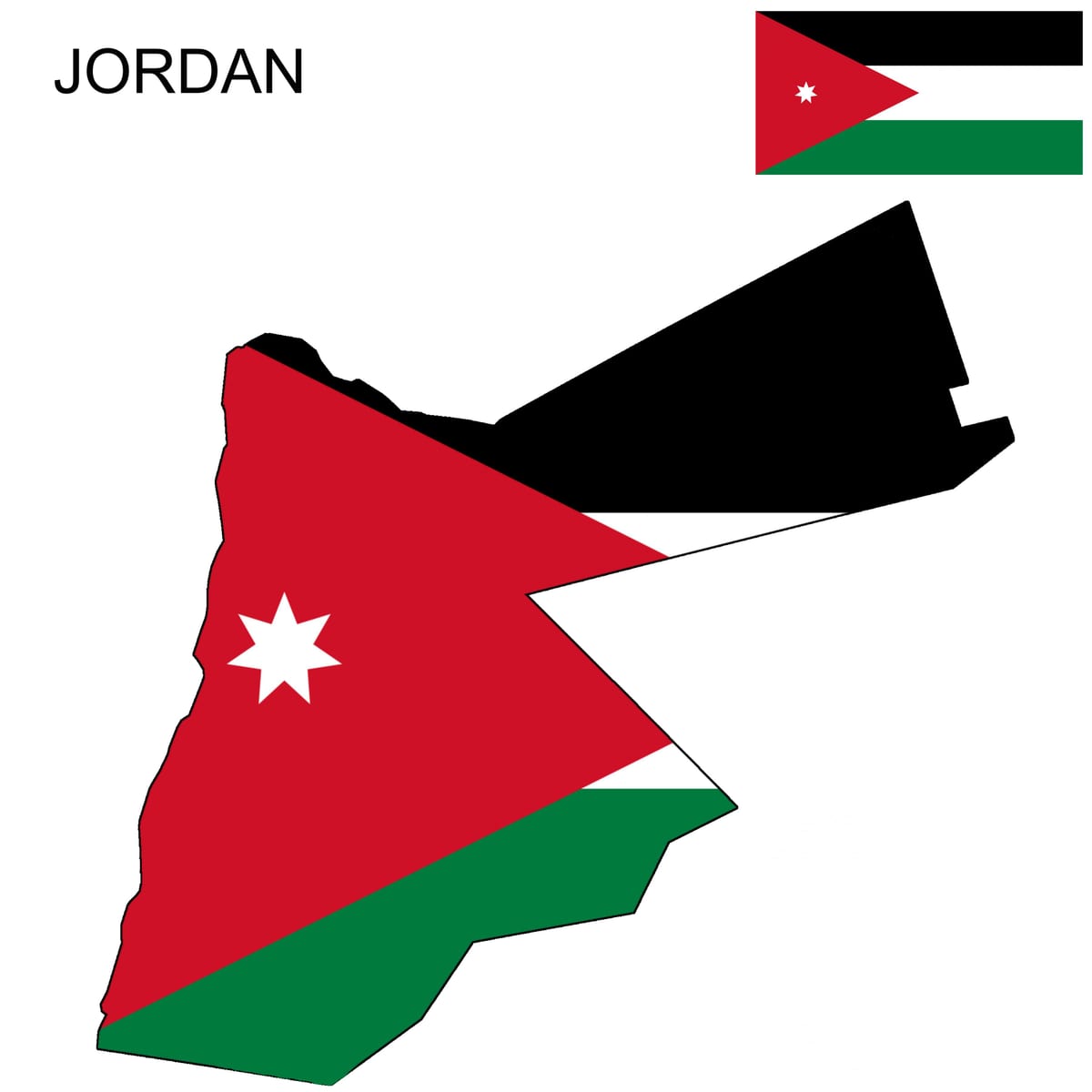 mapa de Xordania mapa bandeira