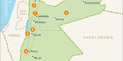 Amán, en Xordania en mapa