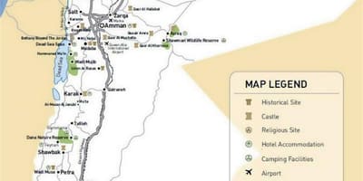 Jordan atraccións turísticas mapa