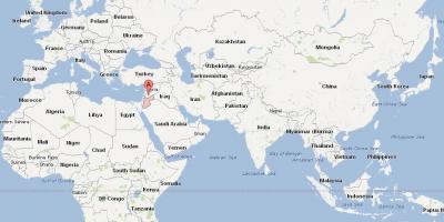Jordan localización no mapa do mundo
