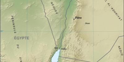 Mapa de Xordania mostrando petra
