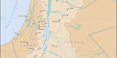 Mapa do río Xordán no mundo